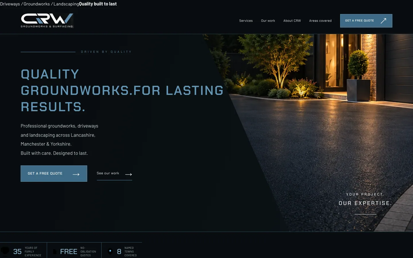 CRW Groundworks & Surfacing website by MadeReal