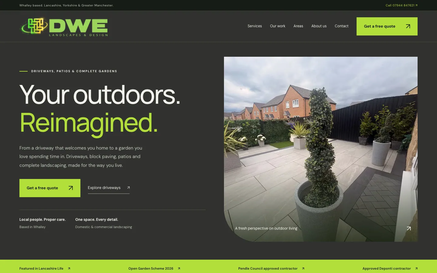 DWE Landscapes & Design website by MadeReal