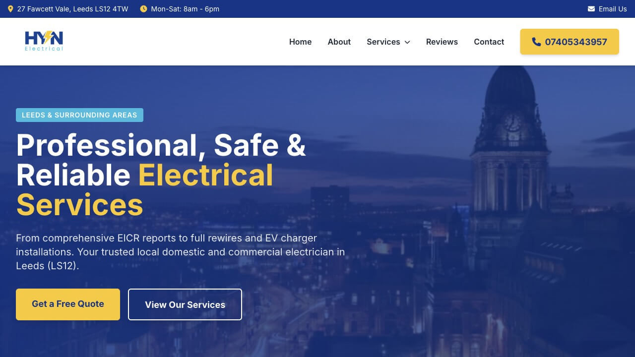 Hyn Electrical electrician website design