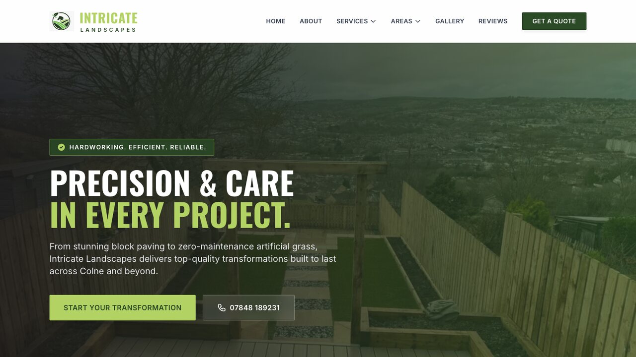 Intricate Landscapes landscaping website