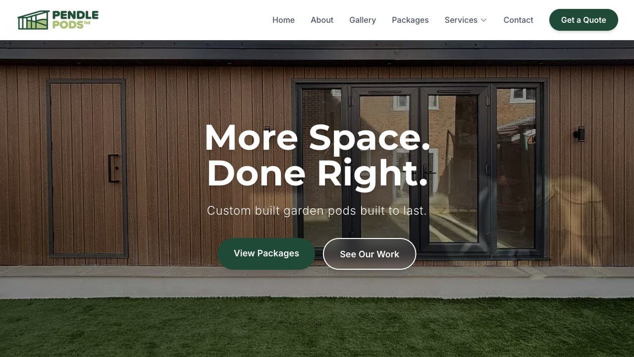 Pendle Pods glamping site website design by MadeReal