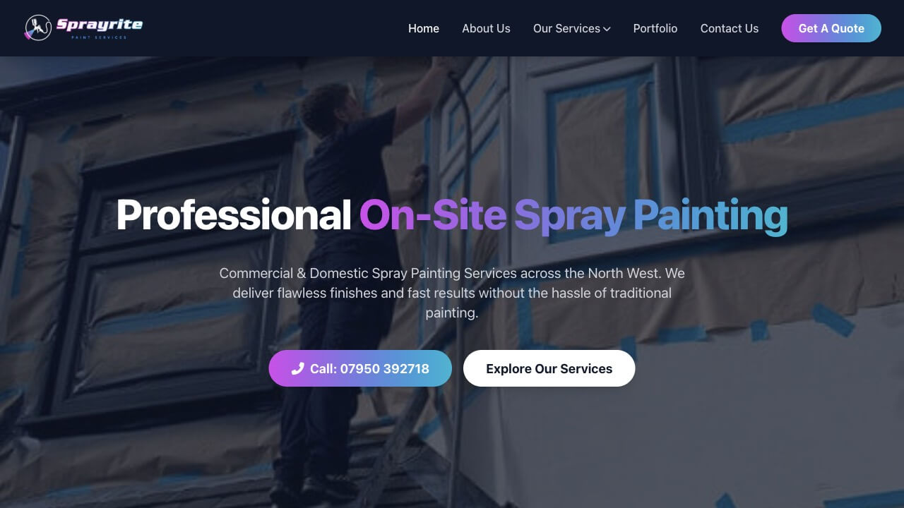 Sprayrite upvc spraying service website