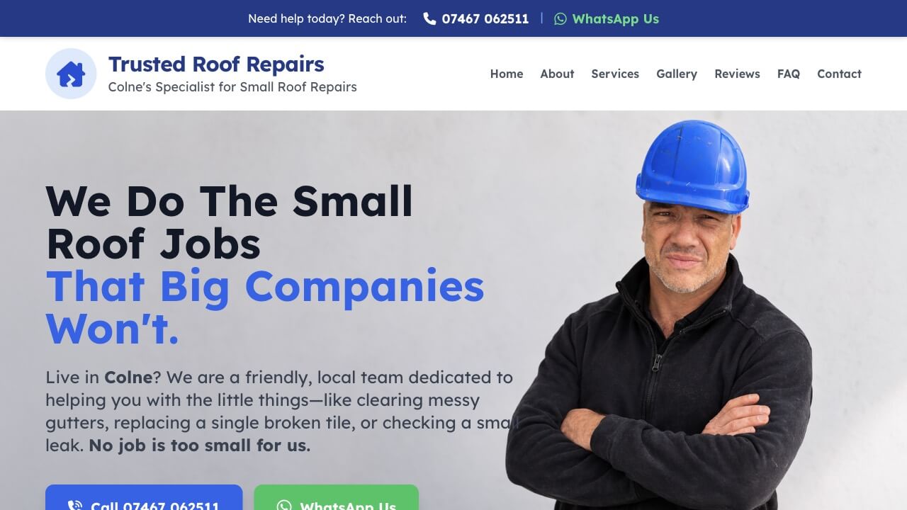 Trusted Roof Repairs lead generation website