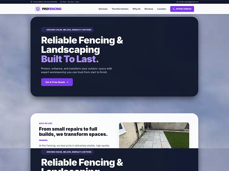 Pro Fencing Website preview