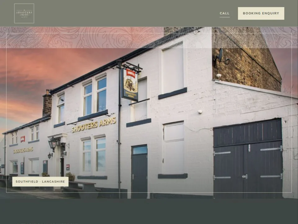The Shooters Arms menu website